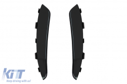 Front Bumper Flaps Side Fins Flacs suitable for Mercedes A Class W177 V177 (04.2018-2022) A35 Design Black Edition-image-6044161