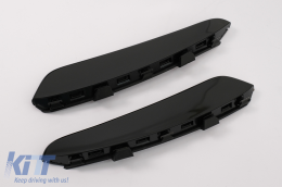 Front Bumper Flaps Side Fins Flacs suitable for Mercedes A Class W177 V177 (04.2018-2022) A35 Design Black Edition-image-6044162