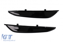 Front Bumper Flaps Side Fins Flacs suitable for Mercedes A Class W177 V177 (04.2018-2022) with Front Bumper Lip Extension A35 Design Black Edition-image-6063742