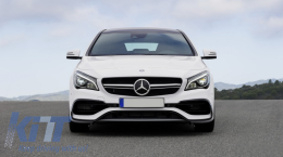 Front Bumper Flaps Side Fins Flics suitable for Mercedes CLA W117 C117 X117 (2016-2018) with Sport Bumper Piano Black Edition-image-6045105