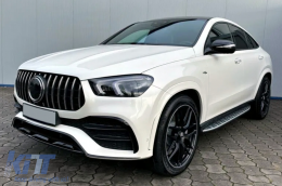 Front Bumper Flaps Side Fins Flics suitable for Mercedes GLE W167 GLE Coupe C167 (2019-up) only for AMG Sport line bumper GLE53 Design Piano Black-image-6085319