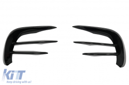 Front Bumper Flaps Side Fins Flics suitable for Mercedes E-Class W213 S213 C238 A238 Facelift (2020-up) Piano Black for AMG Sport Line-image-6086447