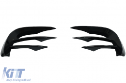 Front Bumper Flaps Side Fins Flics suitable for Mercedes E-Class W213 S213 C238 A238 Facelift (2020-up) Piano Black for AMG Sport Line-image-6086448