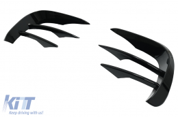 Front Bumper Flaps Side Fins Flics suitable for Mercedes E-Class W213 S213 C238 A238 Facelift (2020-up) Piano Black for AMG Sport Line-image-6086449