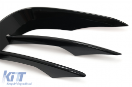 Front Bumper Flaps Side Fins Flics suitable for Mercedes E-Class W213 S213 C238 A238 Facelift (2020-up) Piano Black for AMG Sport Line-image-6086450