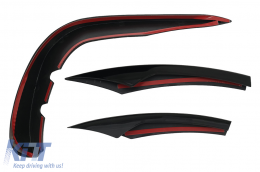 Front Bumper Flaps Side Fins Flics suitable for Mercedes E-Class W213 S213 C238 A238 Facelift (2020-up) Piano Black for AMG Sport Line-image-6086451