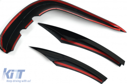 Front Bumper Flaps Side Fins Flics suitable for Mercedes E-Class W213 S213 C238 A238 Facelift (2020-up) Piano Black for AMG Sport Line-image-6086452