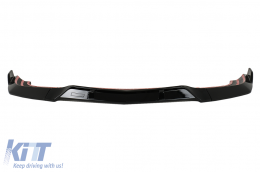 Front Bumper Lip suitable for Mercedes C-Class W204 S204 C204 Facelift (2011-2015) Piano Black-image-6083720