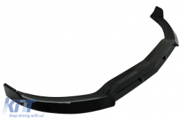 Front Bumper Lip suitable for Mercedes C-Class W205 Sedan S205 T-Modell A205 Cabriolet C205 Coupe (2014-2019) Sport Line Piano Black-image-6083252