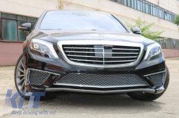 Front Bumper Lower Grille Assembly suitable for Mercedes S-Class W222 (2013-2017) S63 Design Chrome-image-6054017