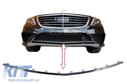 Front Bumper Middle Spoiler Lip suitable for Mercedes W222 S-Class (2013-2017) S65 Design-image-6010826