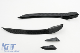 Front Bumper Side Fins Flaps suitable for VW Golf 7.5 GTI 5G Hatchback (2017-2020) Carbon Look-image-6091134