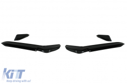 Front Bumper Side Fins Flaps suitable for VW Golf 7.5 5G R Hatchback (2017-2020) Piano Black-image-6095737