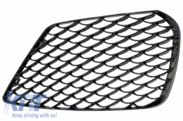 Front Bumper Side Grilles suitable for Mercedes S-Class W222 (2013-2017) S63 Design Piano Black-image-6033066