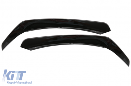 Front Bumper Splitters Fins Aero Conversion Kit suitable for Mercedes CLA W117 Facelift (2016-2018) CLA45 Design Canards Piano Black-image-6054901