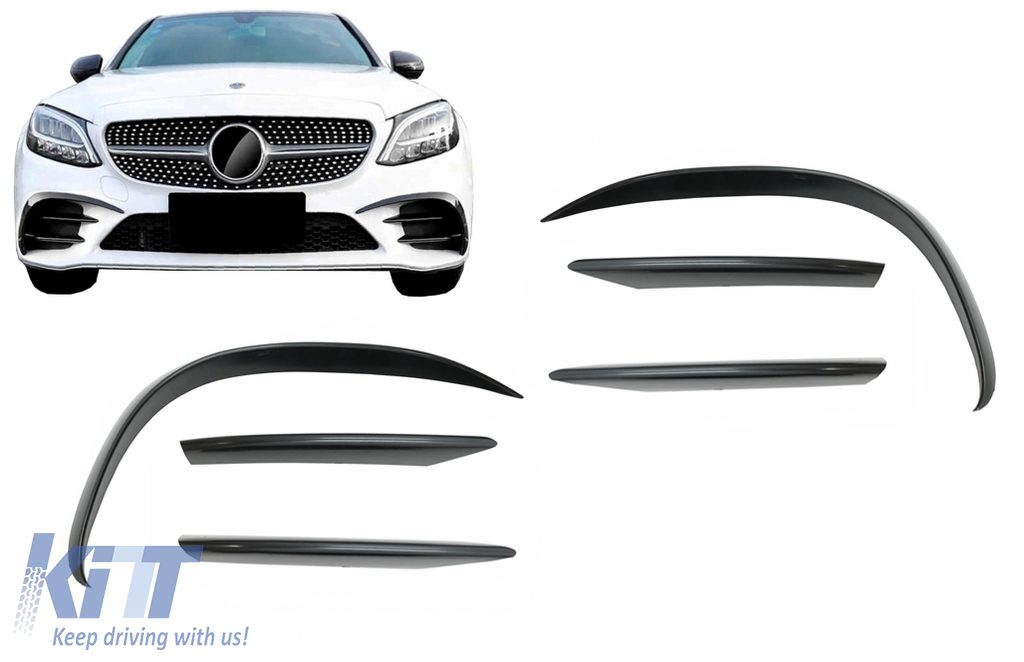 Mercedes W206 S206 C-class -FD style carbon Frontlippe Spoiler Splitter [3  piec]