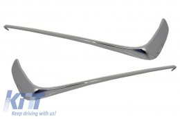 Front Bumper Splitters Fins suitable for Mercedes W222 S-Class S65 Design (2013-up) Chrome Edition-image-6010813