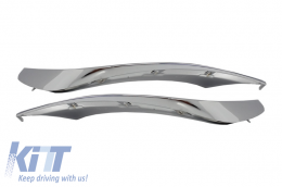 Front Bumper Splitters Fins suitable for Mercedes W222 S-Class S65 Design (2013-2017) Chrome Edition-image-6010814