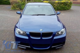 Front Bumper Splitters Spoiler Lip suitable for BMW 3 Series E90 E91 M-Tech (2005-2008)-image-6054408