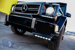 Front Bumper Spoiler LED DRL Extension suitable for Mercedes G-Class W463 (1989-2017) Design Black-image-6073682