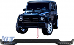 Front Bumper Spoiler LED DRL Extension suitable for Mercedes G-Class W463 (1989-2017) Design Black-image-6104704