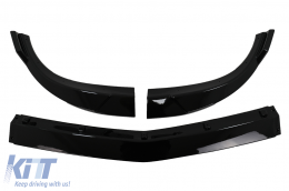 Front Bumper Spoiler Lip Extension suitable for Mercedes C-Class W204 S204 C204 Sport Line (2011-2014) Piano Black-image-6090979