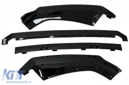 Front Bumper Spoiler Lip suitable for Audi A4 B9 8W S-Line (2016-2018) Piano Black Add-On-image-6078079