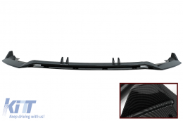 Front Bumper Spoiler Lip suitable for Audi A4 B9 8W S-Line (2016-2018) Carbon Look Add-On - FBSAUA4B9ACF