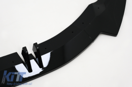 Front Bumper Spoiler Lip suitable for Audi A5 F5 Facelift S-Line (2020-up) Piano Black  Add-On-image-6092302