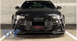 Front Bumper Spoiler Lip suitable for Audi A6 C7 4G RS6 (2011-2018) Real Carbon Add-On-image-6041129