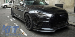 Front Bumper Spoiler Lip suitable for Audi A6 C7 4G RS6 (2011-2018) Real Carbon Add-On-image-6041132