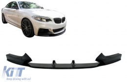 Front Bumper Spoiler Lip suitable for BMW 2 Series F22 F23 (2013-) Coupe Cabrio M-Performance Design Piano Black-image-6076995