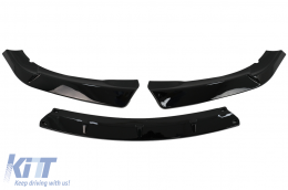 Front Bumper Spoiler Lip suitable for BMW 3 Series E46 Sedan Touring (1998-2004) Standard Piano Black Add On-image-6093640