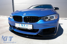 Front Bumper Spoiler Lip suitable for BMW 4 Series F32 Coupe F33 Cabrio F36 Grand Coupe (2013-03.2019) M Design Piano Black-image-6072530