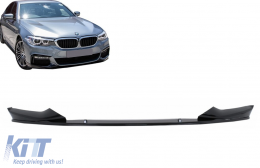 Front Bumper Spoiler Lip suitable for BMW 5 Series G30 Limousine G31 Touring (2017-2019) M Sport Design Piano Black-image-6108479