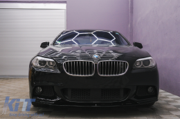 Front Bumper Spoiler Lip suitable for BMW 5 Series F10 F11 Sedan Touring (2011-2017) M Design Shiny Black-image-6087891