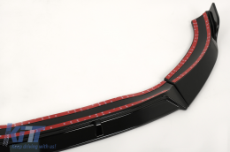 Front Bumper Spoiler Lip suitable for Mercedes CLA45 C117 X117 (2013-2016) Glossy Black-image-6038078