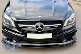 Front Bumper Spoiler Lip suitable for Mercedes CLA45 C117 X117 (2013-2016) Glossy Black-image-6038081