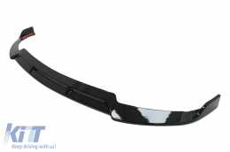 Front Bumper Spoiler Lip suitable for Mercedes C-Class W205 S205 A205 C205 Facelift (2019-2021) Piano Black-image-6099828