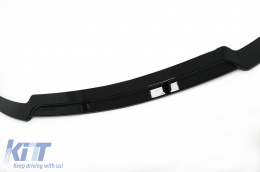 Front Bumper Spoiler Lip suitable for Mercedes C-Class W205 S205 A205 C205 Facelift (2019-2021) Piano Black-image-6099829