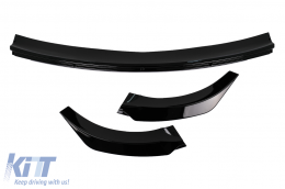 Front Bumper Spoiler Lip suitable for Tesla Model Y (2020-Up) Piano Black Add-On-image-6100564