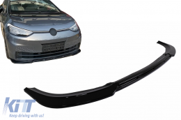 Front Bumper Spoiler Lip suitable for VW ID3 (2019-2022) Piano Black Add-On - FBSVWID3