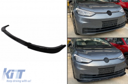 Front Bumper Spoiler Lip suitable for VW ID3 (2019-2022) Piano Black Add-On-image-6101335