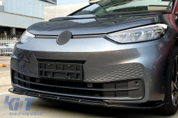 Front Bumper Spoiler Lip suitable for VW ID3 (2019-2022) Piano Black Add-On-image-6101336