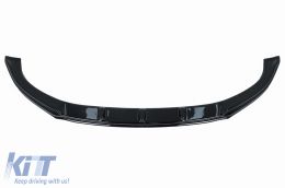 Front Bumper Spoiler Lip suitable for VW Transporter T6 (2015-up) Glossy Black Add-on-image-6067604