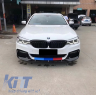 Front Bumper Spoiler suitable for BMW 5 Series G30 G31 Limousine Touring (2017-up) M5 Design Piano Black-image-6047912