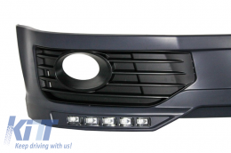 Front Bumper Spoiler suitable for VW Transporter Multivan Caravelle T5 T5.1 Facelift (2010-2015) Sportline Design LED DRL-image-5990629