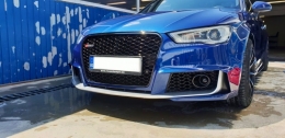 Front Bumper suitable for Audi A3 8V (2012-2015) with Rear Bumper Air Diffuser and Exhaust Tips Hatchback Sportback RS3 Design-image-6031009