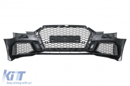 Front Bumper suitable for Audi A3 8V Facelift (2016-2019) Sedan Cabrio RS3 Design Brilliant Black-image-6041084