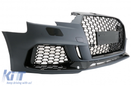 Front Bumper suitable for Audi A3 8V Facelift (2016-2019) Sedan Cabrio RS3 Design Brilliant Black-image-6041123